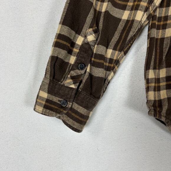 Vans Long Sleeve Button Up Flannel Shirt Mens Size Large Classic Fit Brown Plaid - Picture 8 of 12